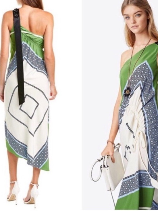 Tory Burch Dresses & Skirts - NWT Tory burch Sloane  light chambray octagon square scarf Dress size 6